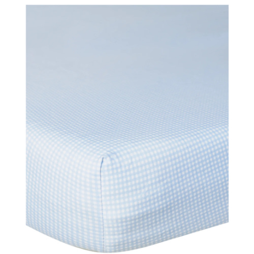 Blue Gingham Crib Sheets