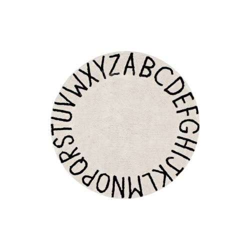 A to Z Rug - round black