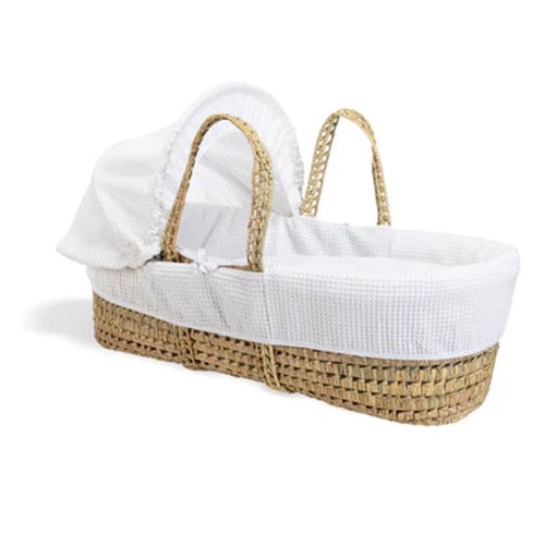 Clair de Lune Palm Moses Basket – Waffle White