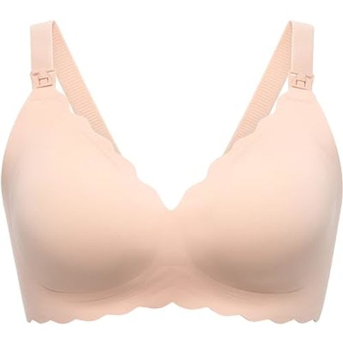 Momcozy Nursing Bras for Breastfeeding, Seamless Pregnancy Maternity Bra Wireless Classic Jelly Strip Support Nursing Bra
