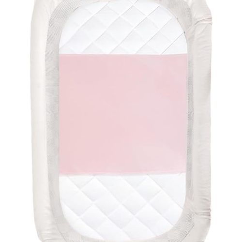 PROMEED 100% Mulberry Silk Bassinet Sleeve for Baby Bald Spots, Preminium 23 Momme Silk Bassinet Half Sheet for Baby Hair Loss(Pink)
