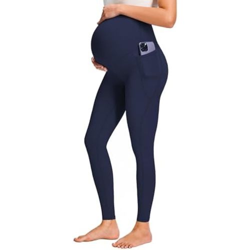 JOYSPELS Smooth Feeling Maternity Leggings Over The Belly with Pockets Workout Pregnancy Pants