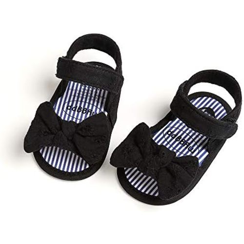 Infant Baby Girls Summer Sandals with Flower Bowknot Soft Sole Wedding Dress Flats Newborn First Walkers Crib Dress Shoes