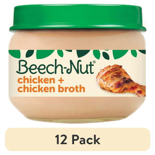 (12 pack) Beech-Nut Stage 1 Baby Food, Chicken & Chicken Broth, 2.5 oz Jar