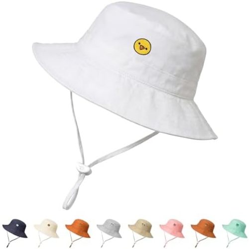 RIVBOS Baby Sun Hat UPF 50+ Cute Animal Pattern Summer Beach Kids Toddler Bucket Hat for Boys Girls 0-7 Years