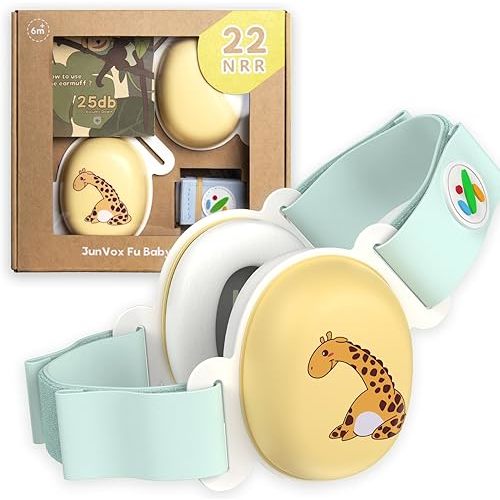 25dB NRR Noise Cancelling Baby Earmuffs - CPC & CE Certified, Ultra Lightweight Adjustable 6+ Months Infants - Protect Sleep & Hearing for Airplanes, Concerts, Outdoor Trips - Baby Travel Essentials