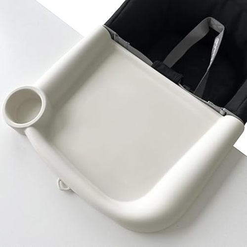 Silicone Baby Dining Tray Compatible with Inglesina Fast Table Chair & Other Hook-On High Chairs,Portable Clip-On Fast Table Chair Baby Tray, Dishwasher Safe & BPA Free (Upgraded White)