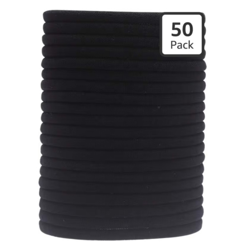 inSowni 50 Pack Super Soft Stretchy DIY Solid Nylon Headbands Baby Hair Bands One Size Fits All (Black)