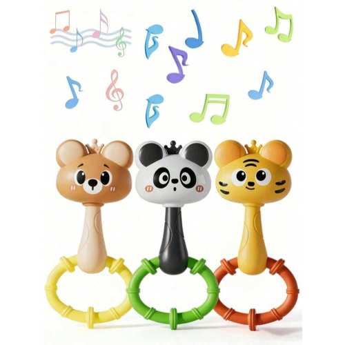 1pc Baby Rattle Toy - Early Learning Toy For Children, Can Strengthen Grip And Motor Skills, Promote Visual And Auditory Development, Manual Shake To Make Sound, Infant Educational Toy, Ideal Gift For Baby Boys And Girls On Birthday And Holidays | SHEIN U