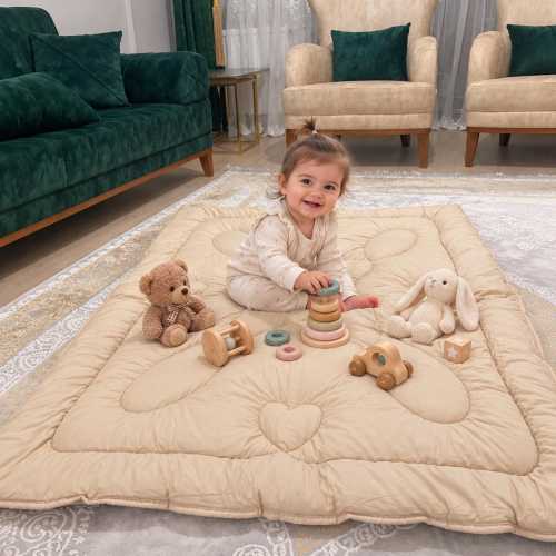 Natural Merino Wool Baby Play Mat, Montessori Floor Mat,Breathable Natural Baby Mat, Natural Nursery Rug