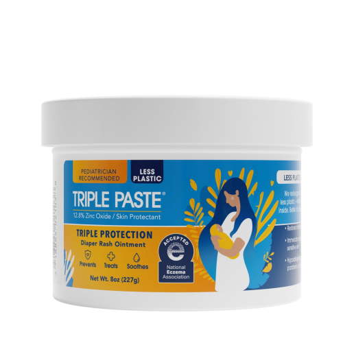 Triple Paste Diaper Rash Cream, Hypoallergenic Medicated Ointment for Babies, Overnight and Daily Protection, 8 oz HSA/FSA Eligible