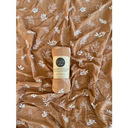 Fall Foliage Bamboo/Cotton Muslin Baby Swaddle/Blanket