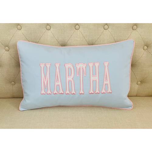Personalized Applique Name Pillow with Insert, Monogrammed Boudoir Lumbar Baby Pillow