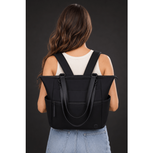 Lane Convertible Diaper Bag Tote | Black