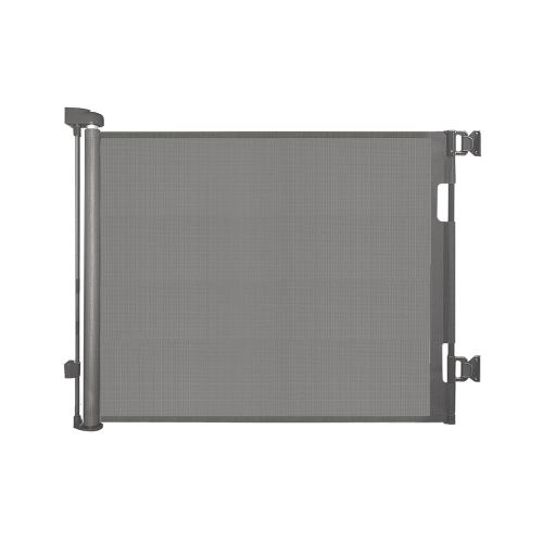 Retractable Baby Gate for Stairs – 33” Height, Expands up to 55” Width – Safety Gate for Infants, Toddlers, Dogs & Pets – Easy Install, Secure Closure, Gray Mesh Design for Indoor & Outdoor Use