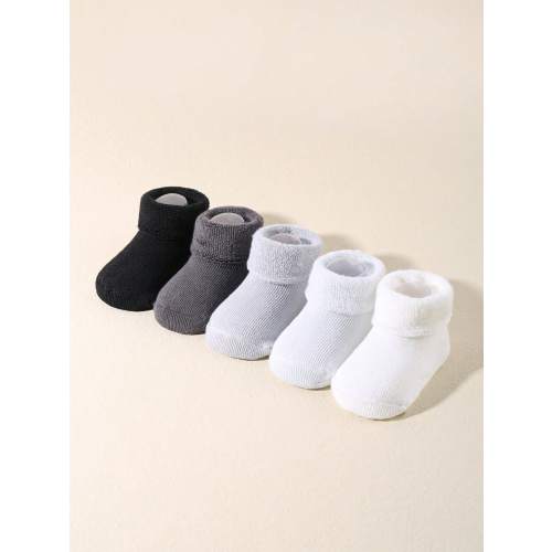Ankle Crew Socks with Grips, Baby Toddler Kids Unisex Warm Thick  Winter Socks 0-6T 6-12T 5pairs