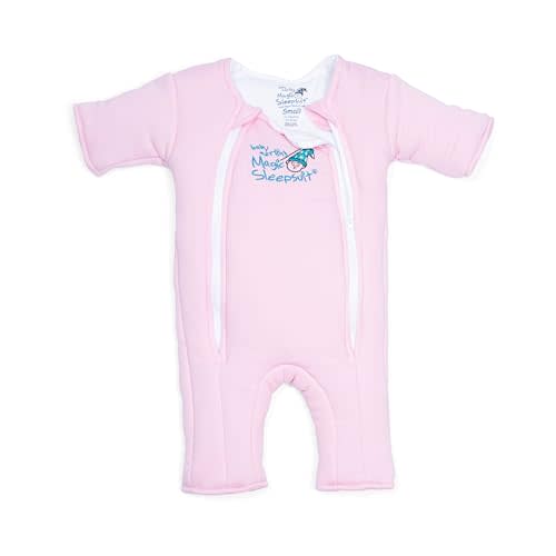 Magic Sleepsuit Baby Merlin's Cotton Baby Swaddle Transition Product - Soft and Cozy Design, Double Zipper for Easy Diaper Changes, Promotes Safe Sleep, 3-6 Months - Pink - Small 12-18lbs