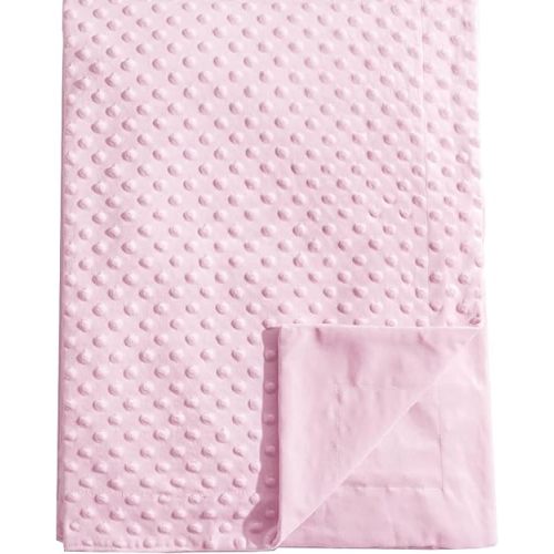 david's kids Micro Fleece Minky Baby Blanket for Girls with Double Layer and Soothing Raised Dots, Breathable and Soft Lightweight Receiving Blanket for Newborns 30x40 Inches, Pink