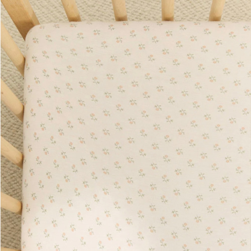 Blush Floret Crib Sheet