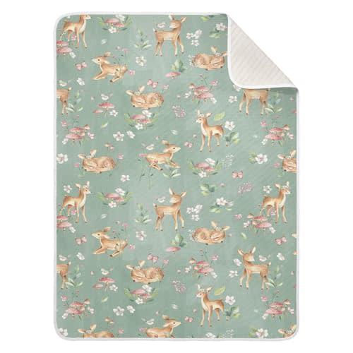 Baby Blanket for Boys Girls Woodland Fawn Nursery Swaddling Wrap Forest Animals Soft Unisex Toddler Newborn Blanket Receiving Blankets Stroller Crib, 30x40 Inch