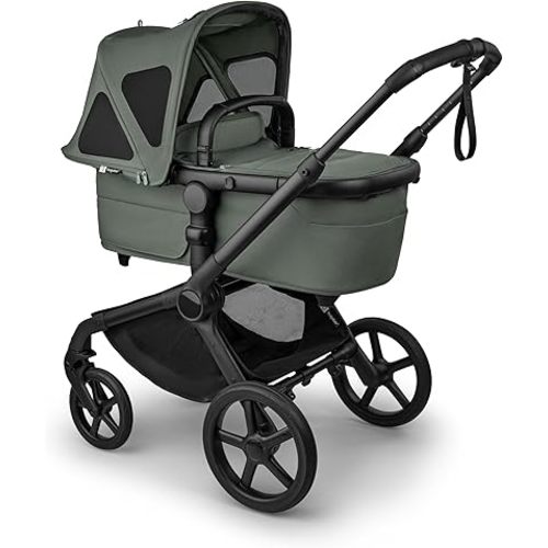 Bugaboo Breezy Sun Canopy with Ventilation Panels & Built-in Mosquito Net – Compatible with Fox, Kangaroo, Cameleon 3, and Lynx Strollers – UPF 50+ Fabric & Water-Repellent Protection - Forest Green