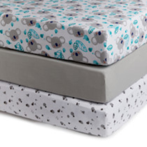 Small Story Organic Cotton Jersey Crib Sheets (3 Pack) - Cute Koala