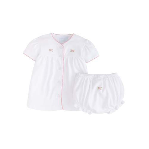 Pinpoint Layette Knit Set - Rose