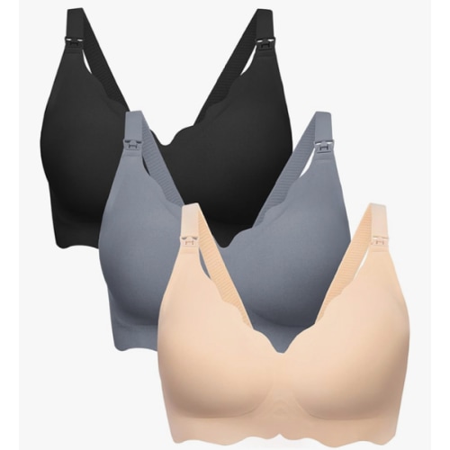 Angelhood Nursing Bras for Breastfeeding Ultra Comfort Seamless Maternity Bra Pack Wireless Pregnancy Bralette Bra Extender