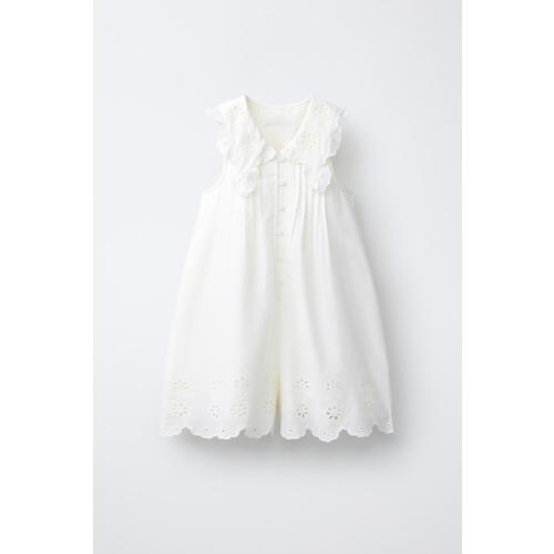 EMBROIDERED PETER PAN COLLAR ROMPER - Oyster-white | ZARA United States