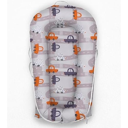 Newborn Lounger Cover for DockATot Deluxe | 100% Cotton Baby Lounger Extra Cover Hypoallergenic Infant Baby Nest Replacement Cover for DockATot Deluxe+ (Cover Only) Cars (Deluxe+)