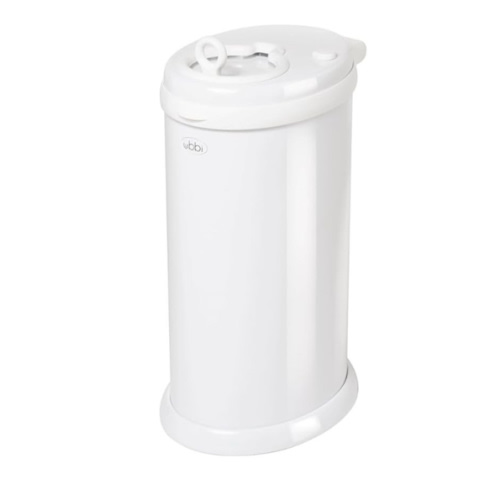 Ubbi Steel Diaper Pail, Odor Locking, No Special Bag Required, Award-Winning, Registry Must-Have, White