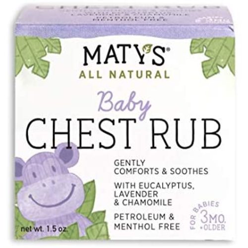 Maty's All Natural Baby Chest Rub - Petroleum Free - Made with Soothing Lavender and Chamomile - 1.5 oz.