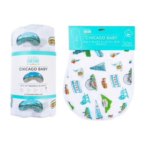 Chicago Baby Muslin Swaddle & Burp Cloth - Buy Now – Little Hometown