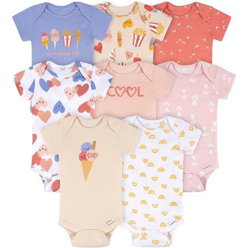 Onesies Brand Baby Girls' 8-pack Short Sleeve Mix & Match Bodysuits