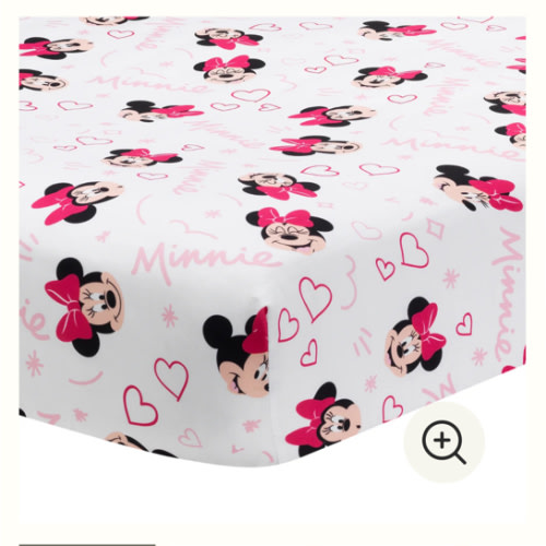 Minnie Mouse Love Fitted Crib Sheet