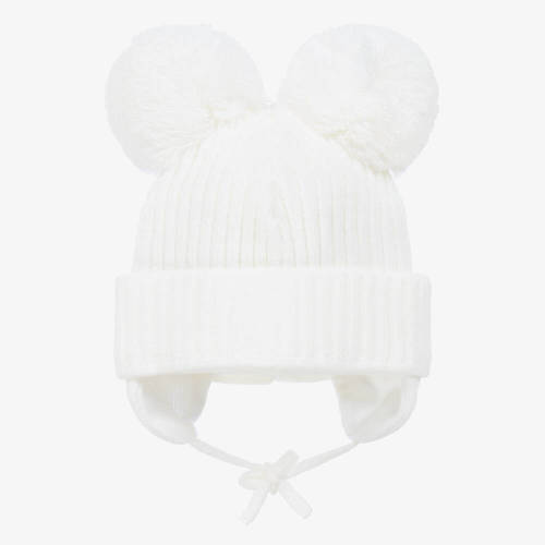 Sätila of Sweden - White Minnie Double Pom-Pom Hat | Childrensalon