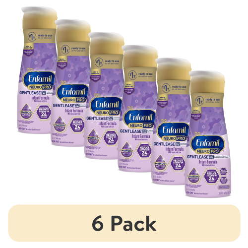 (6 pack) Enfamil NeuroPro Gentlease Ready-to-Feed Baby Formula for Easing Fussiness, Gas, Spit-up in 24hrs, 32 fl oz