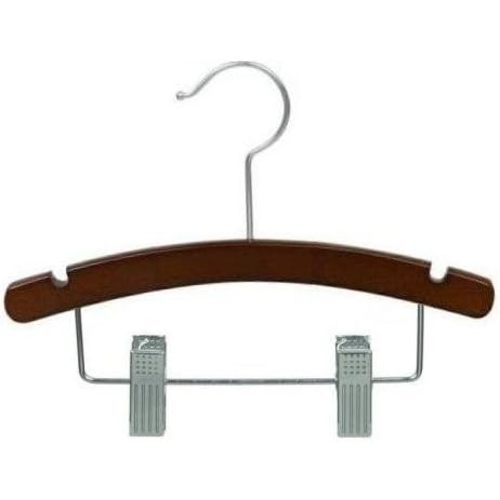 Only Hangers Walnut Wooden Baby Hanger w/Clips 10" (25)