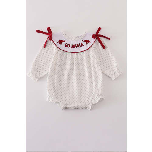 Maroon Alabama embroidery dot bubble