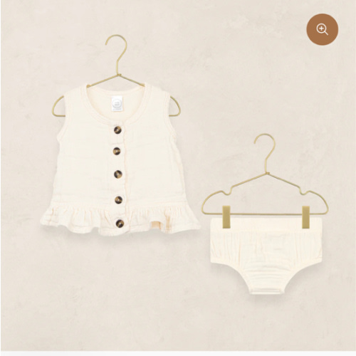Ruffle Tank + Bloomer Set - Cream