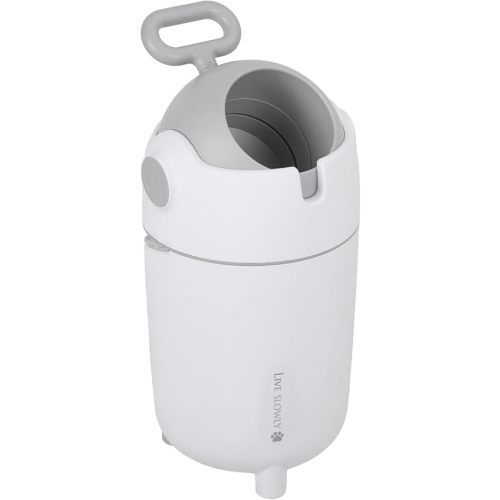Diaper Pail Odor Locking,12L Nursery Trash Can with Child-Safe Lock,Diaper Garbage Can for Bedroom,Bathroom,Living Room,Large Capacity,Divider Design for Waste Separation Easy Press-Lift Lid White