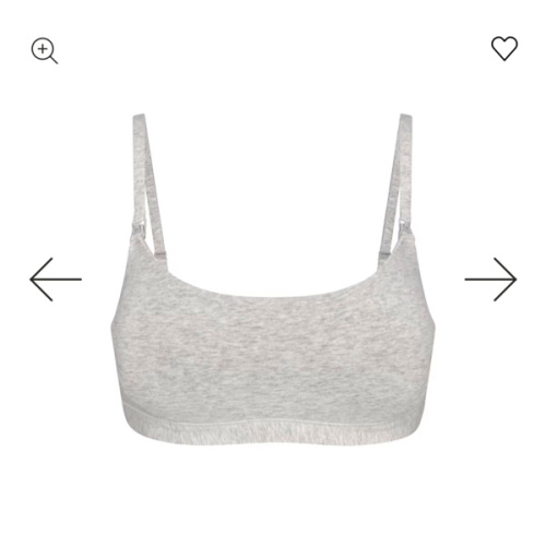 COTTON JERSEY MATERNITY NURSING SCOOP BRALETTE | LIGHT HEATHER GREY | SKIMS