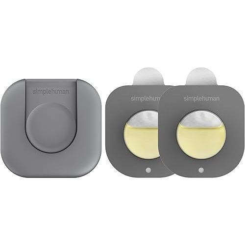 simplehuman Odorsorb Pod Starter Pack – Natural Plant-Based, Fragrance-Free Trash Can Odor Eliminator for Trash Cans, Odor Control System Starter Kit (1 Holder + 2 Pods)