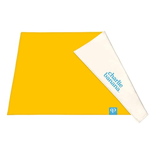 Charlie Banana Baby Reusable and Washable Ultra Soft Cotton Changing Pad, Yellow | OEKO-TEX Standard 100 Certified | Organic 100% Cotton Lining | Easy Fold Slim Design