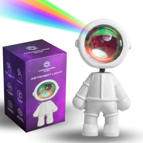 Astrobot Sunset Lamp Projector - 7 Cosmic Colors Sunset Light, Touch Control Sunset Projection Lamp, 360° Adjustable Head, USB Rechargeable Battery Sunset Lamp Multiple Colors (White)