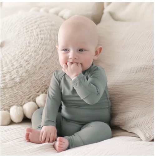 Sage Sage Green Convertible Footie Pajamas | günamüna