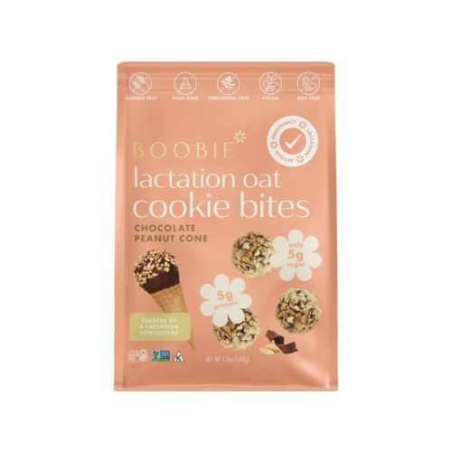 Boobie Lactation Oats Cookie Bites - Chocolate Peanut Cone - 6oz