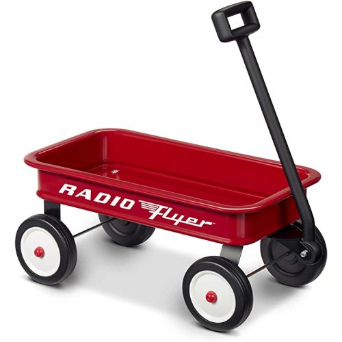 Radio Flyer Mini Classic Red Wagon, 16.5" Tiny Toy Wagon for Kids | Play-Size Version of the Classic, Durable Rolling Wheels & Steel Body, Working Handle, Toys, Crafts & Gift Displays