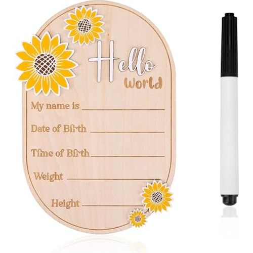 Gosknor Wooden Baby Announcement Sign with Marker