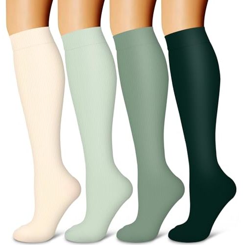 Laite Hebe 4 Pairs-Compression Socks for Women&Men Circulation-Best Support for Nurses,Running,Athletic
